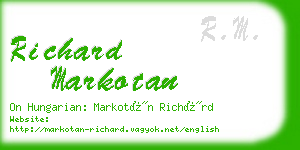 richard markotan business card